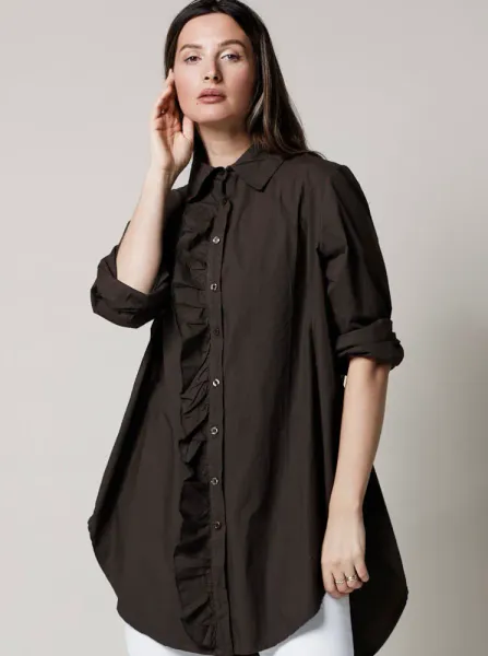 SIXTY DAYS | GIRLFRIEND COTTON SHIRT | CHOCOLATE 