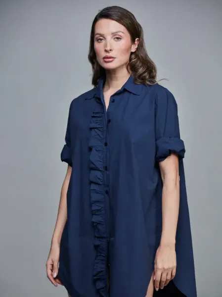 SIXTY DAYS | GIRLFRIEND COTTON SHIRT | ROYAL BLUE 