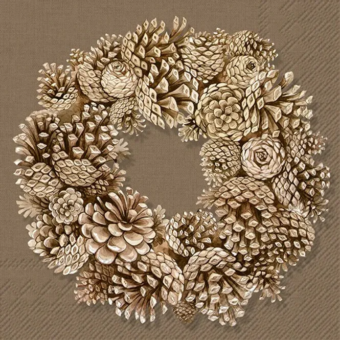 Hovedbilde Papirservietter Ihr Cone Wreath Brown 
